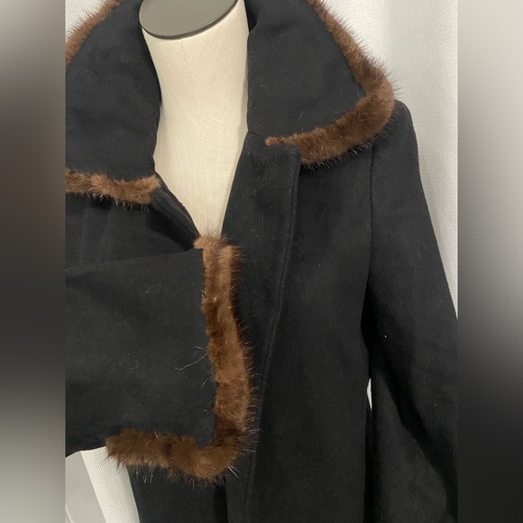 Albert Nipon - BEAUTIFUL wool cashmere mink coat size 6 - Picture 7 of 10